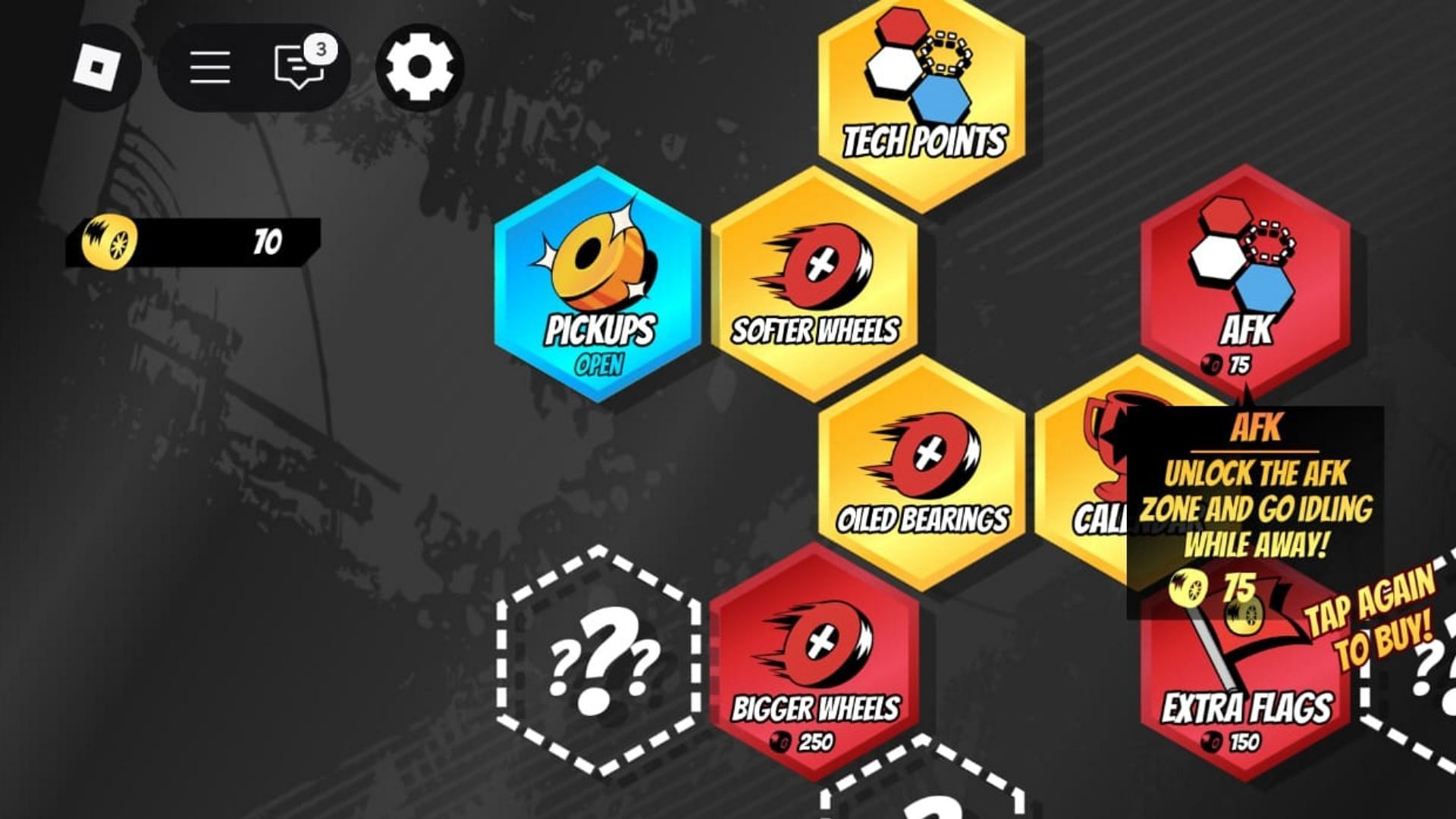 Use Tech Points to purchase Upgrades (Image via Roblox)